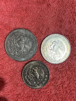 3 Mexicans coins 200 pesos 1985/50 pesos 1982/20 pesos 1982