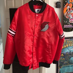 Starter Portland Trailblazers Satin Varsity Jacket
