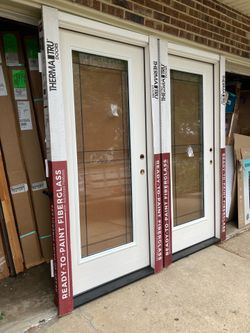 New entry or patio doors , fiberglass , left in swing , 36 by 80