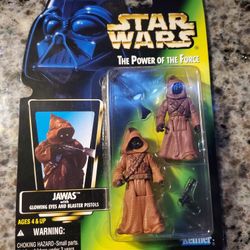 Star Wars Power of the Force Jawas with Glowing Eyes and Blasters 1996 NEW