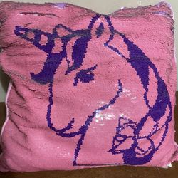 Jojo Siwa sequin Unicorn and Bow pillow   