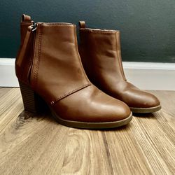 Faux Leather Ankle Boots 