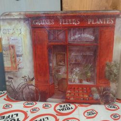 Counter Art Tempered Glass Cutting Board 12x15 Graines Fleurs Plantes Cart 