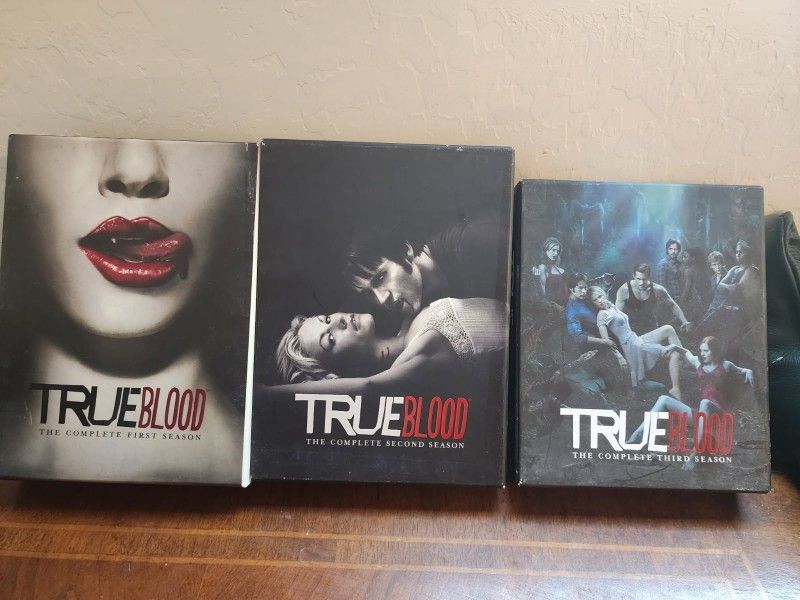 The complete first three seasons of True Blood on Blu-ray
