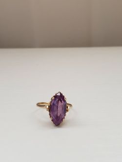 Synthetic Alexandrite Stone Gold Ring
