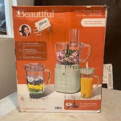 Beautiful 3-in-1 Kitchen System, Blender, Food Processor & Personal Blender, Sage Green by Drew Barrymore
