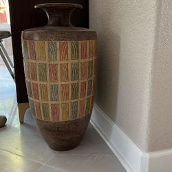 Beautiful Painted Terracotta urn