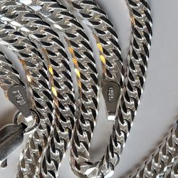 24" - 4mm - Double Cuban Link Chain Necklace  - New - Italian Sterling Silver 