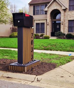 Premium Handcrafted MailStand – Durable Composite Post, Metal Numbers