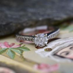 🐈‍⬛ SALE!! 🐈 14k white gold engagement ring, size 5