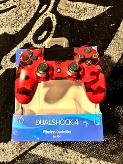 CAMO BLACK AND RED PS4 CONTROLLER