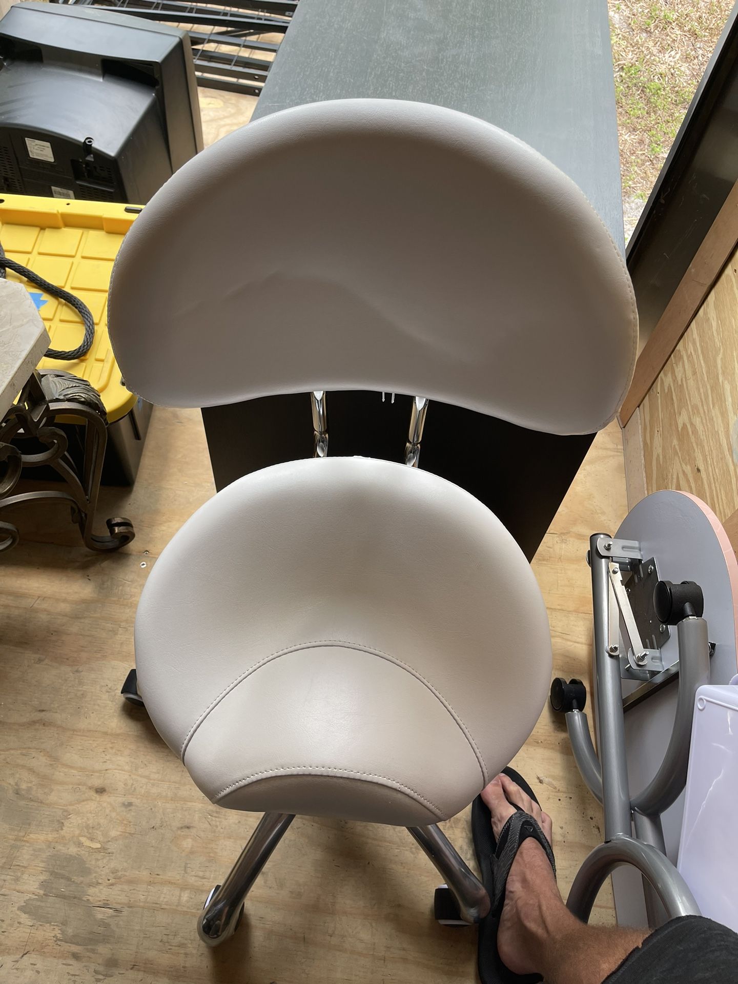 White Saddle Chair