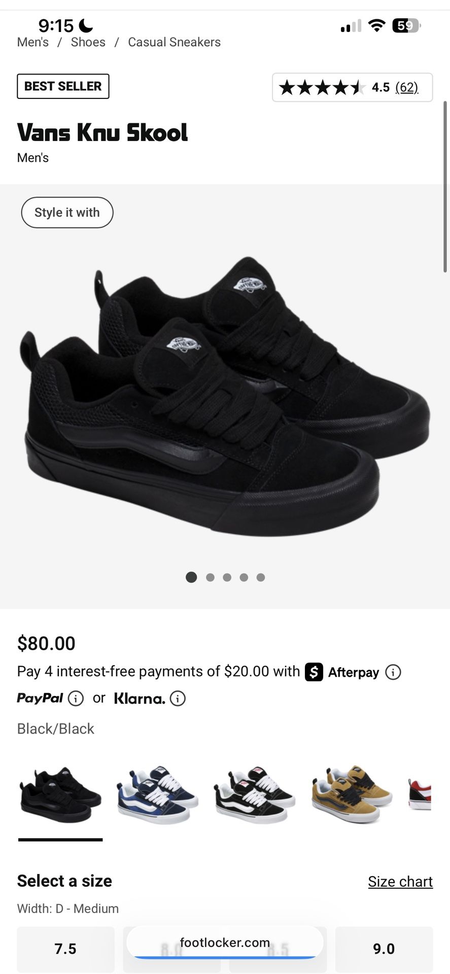 Selling Black Knoll Vans