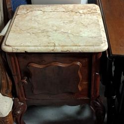 Antique marble top lamp table