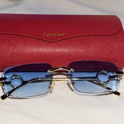 Cartier Glasses Blue Lens 