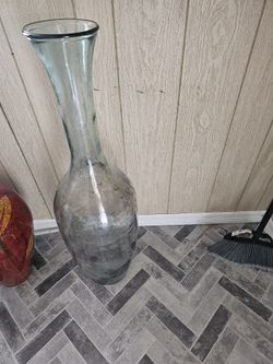 40 Inch Tall Clear Glass Vase..30 Inch Colored Vase