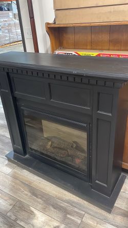 Black Portable FIREPLACE electric Heat