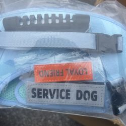 “New”Emotional Support/Serve Dog Vest(sz Extra Small)Powder Blue,w/3leash Clips Padded(retail$35)