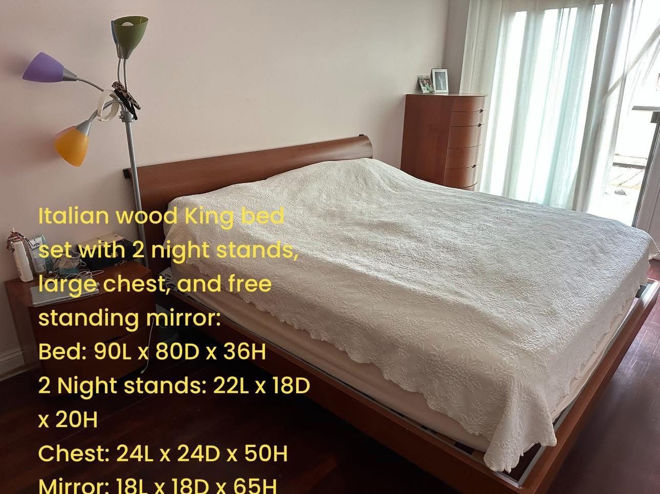 King Wood Bed Set