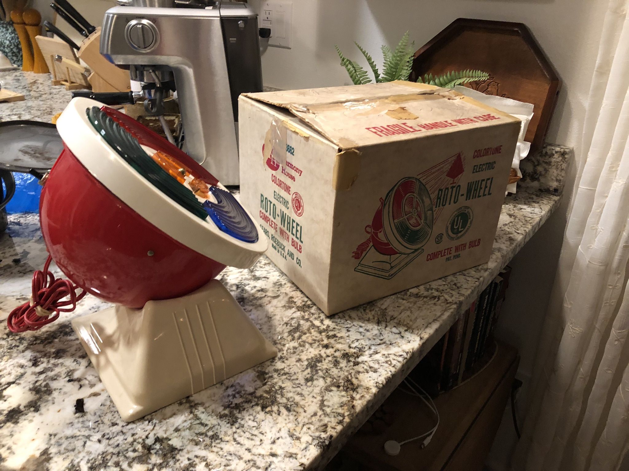 Vintage COLORTUNE ROTO-WHEEL Aluminum Christmas Tree with Original Box
