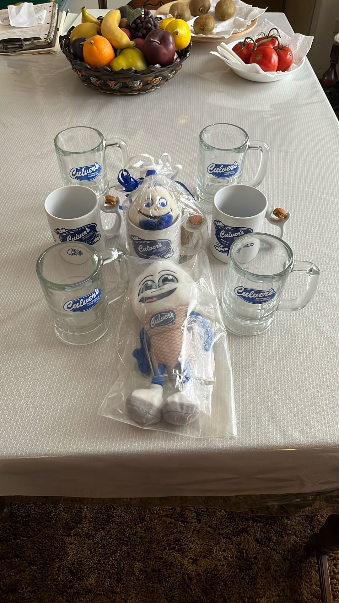 Culver coffee cups,  mugs and 2  Culver  stuffed toys.