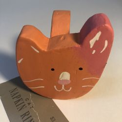 18 New Vintage Hallmark Cat Wood Napkin rings