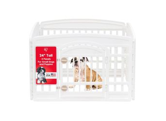 24” 4 Panel Pet Playpen With Door (White)