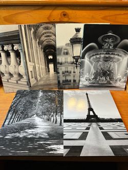 Set of 6 Black and White Paris Art Prints