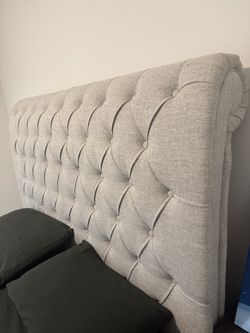Light Gray Tufted Upholstered Headboard