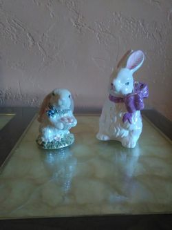Two rabbits set decoration