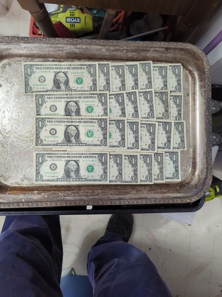 Star Notes One Dollar Bills 