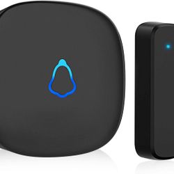 Door Chime, Wireless Door Sensor with Plug-in Receiver Operation at 500ft Range 58 Chimes 5 Adjustable Volume Mute Mode LED Indicator for Business/Hom