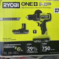 Ryobi One Hp Brushless Motor Drill 