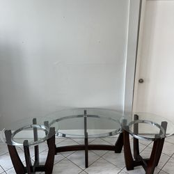 Glass Coffee & Side Table Set 