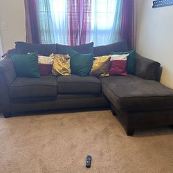  Brown L-shaped Couch