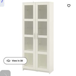 BRIMNES Glass-door cabinet, white, 31 1/2x74 3/4 "