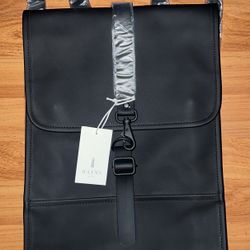 RAINS "HBO MAX" Classic Black Water Resistant Backpack Durable Polyester Bag