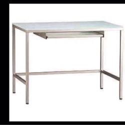 CB2 Trig Desk Metal Legs Frosted Top RARE Desk No Longer Available In Stores