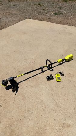 RYOBI ONE+ HP 18V Brushless Whisper Series 15 in. Cordless Attachment Capable String Trimmer with 4.0 Ah Battery and Charger