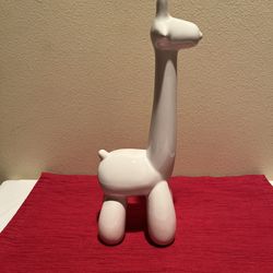 Sagebrook Home White Ceramic Balloon Animal Giraffe Sculpture 13.5”T