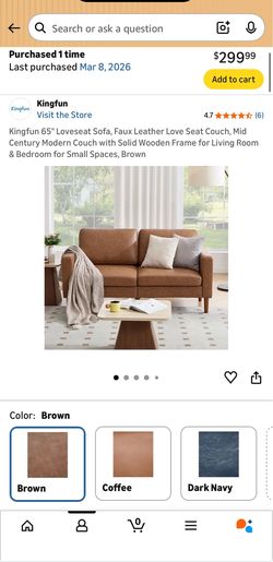 65" Loveseat Sofa/couch, Faux Leather, Solid Wooden & metal Frame
