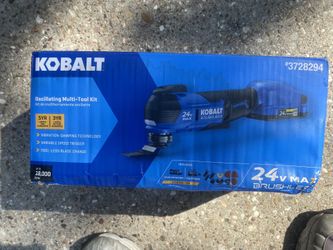 New Kobalt 24-volt Cordless Brushless Variable 17-Piece Oscillating Multi-Tool Kit with Soft Case (1-Battery Included) $135.00 O.B.O.