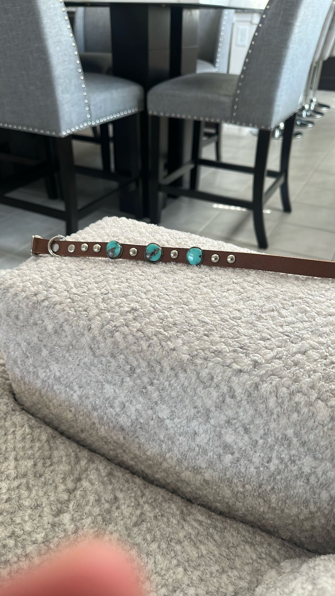 Real Turquoise Dog Collar