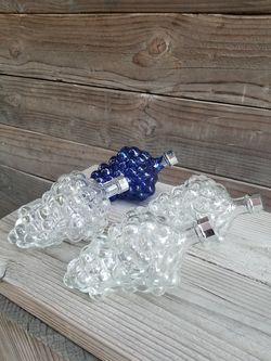 Made in France vintage glass grape shape bottles