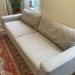 Gray  West Elm Eddy Couch, 82”