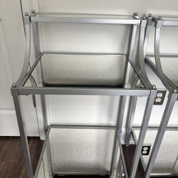 Vintage 3-Tier Mirrored Nightstand/Hollywood Accent Table