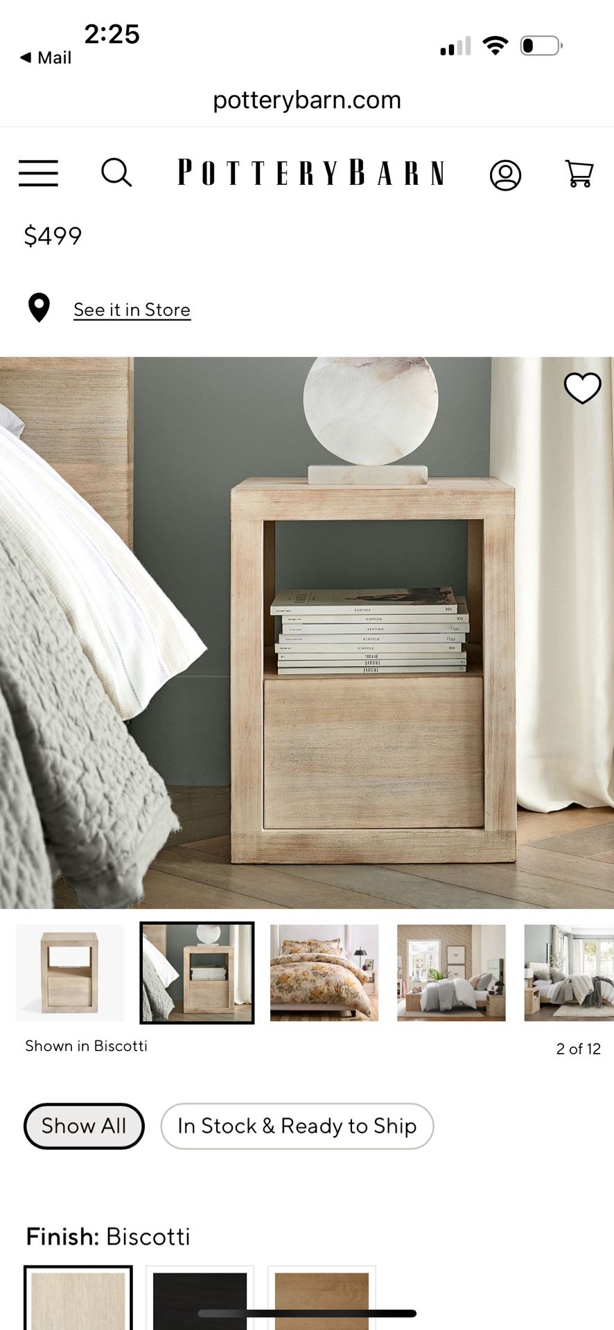 Pottery Barn Charging End Table