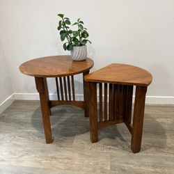 TIMELESS Nested tables - sold as a pair - mission - oak - delivery available