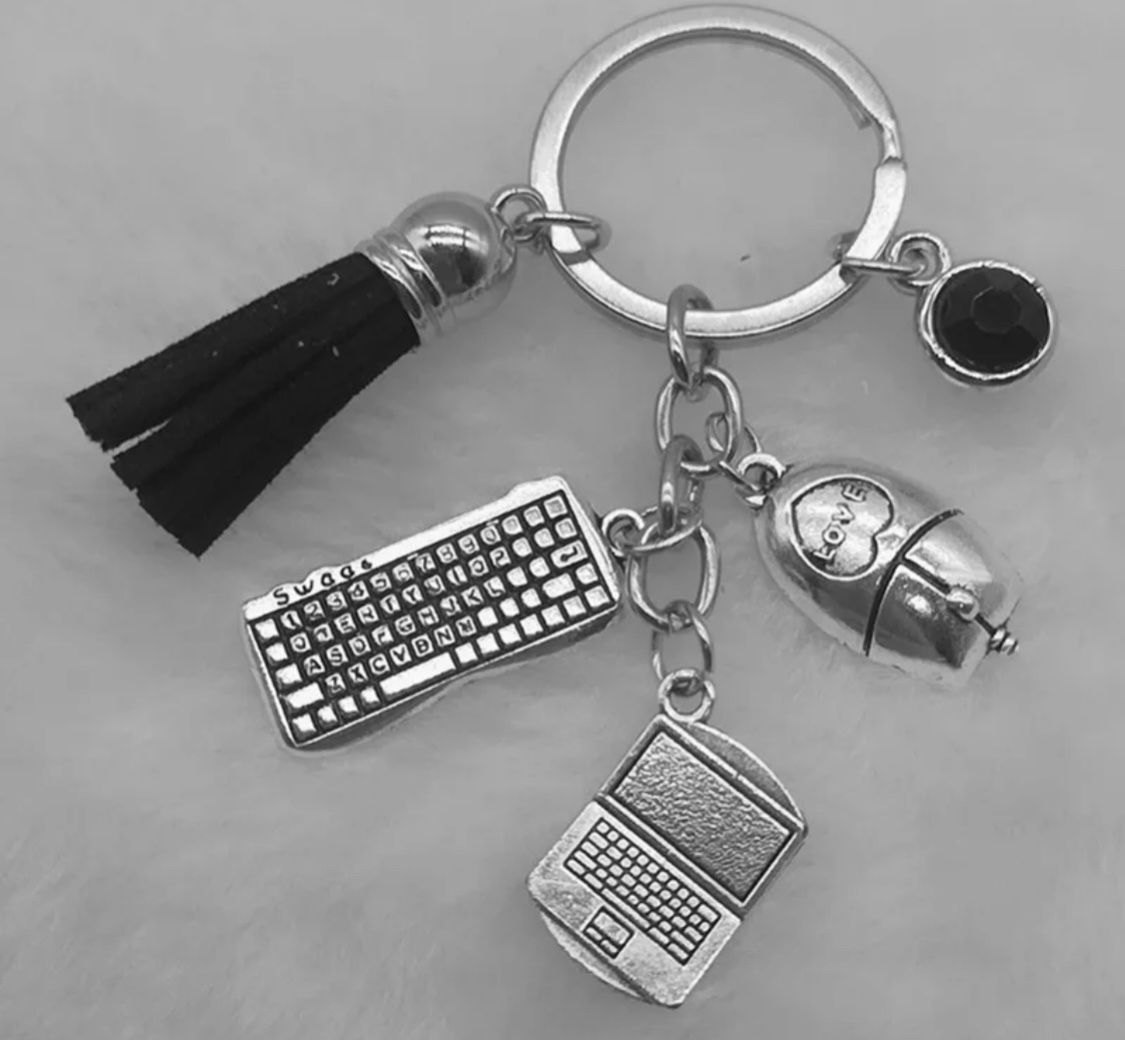 Brand New Office Assistant Secretary Manager Charms Keychain Gift - Black Tassel 
