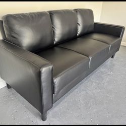 Traditional Black Leather Sofa 🛋️ 🖤🛋️ Sofa Negro 